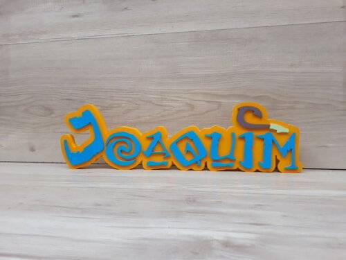 Nome em MDF - Peça de mesa Tema MOANA/ MAUI - Joaquim 12 cm