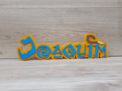 Nome em MDF - Peça de mesa Tema MOANA/ MAUI - Joaquim 12 cm