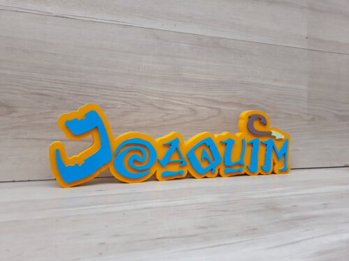 Nome em MDF - Peça de mesa Tema MOANA/ MAUI - Joaquim 12 cm