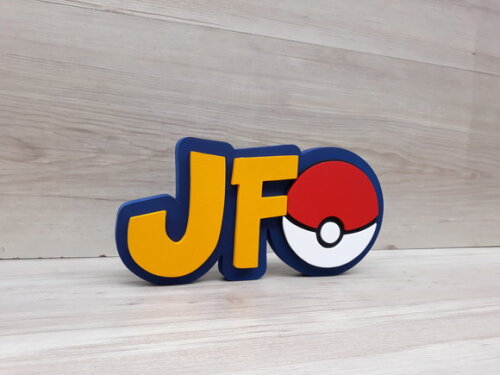 Nome em MDF - Peça de mesa Tema POKEMON - JF - 13 cm