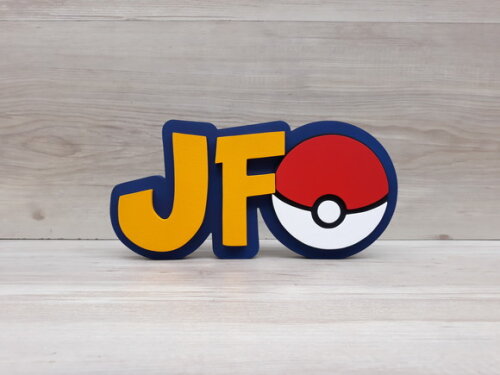 Nome em MDF - Peça de mesa Tema POKEMON - JF - 13 cm