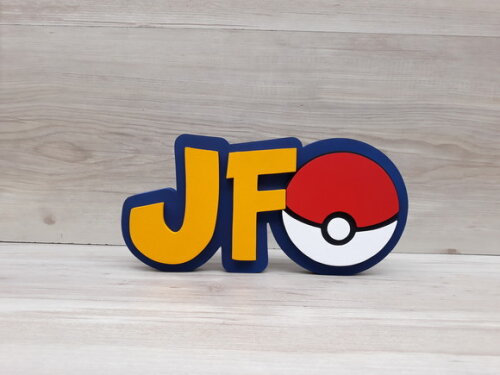 Nome em MDF - Peça de mesa Tema POKEMON - JF - 13 cm