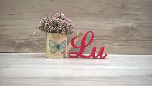 Nome Mesa em mdf - Linha as - Lu 10 cm