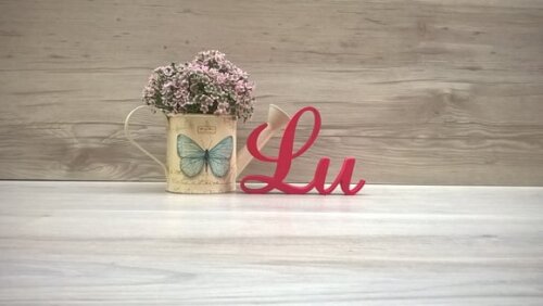 Nome Mesa em mdf - Linha as - Lu 10 cm