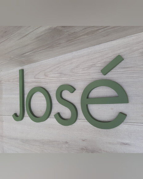 Nome Parede Personalizado em mdf - Linha Gl - José - 16 cm