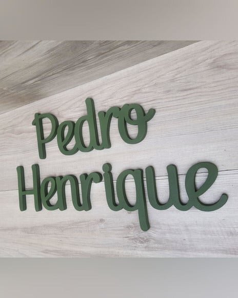 Nome Parede Personalizado em mdf - Pedro Henrique - Linha Ps