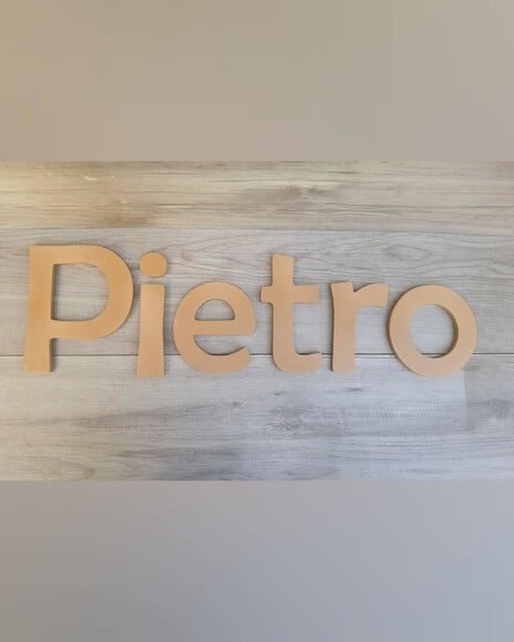 Nome Parede Personalizado em mdf - Pietro - Linha Bs