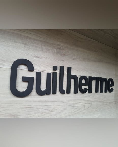 Nome Parede Personalizado em mdf Linha Bh - Guilherme 12 cm