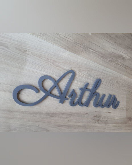 Nome Parede Personalizado em mdf Linha Par - Arthur 16,5 cm