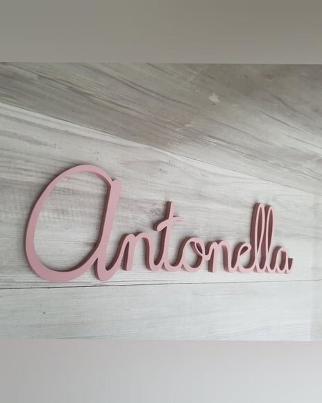 Nome Parede Personalizado em mdf Linha Th - Antonella 14 cm
