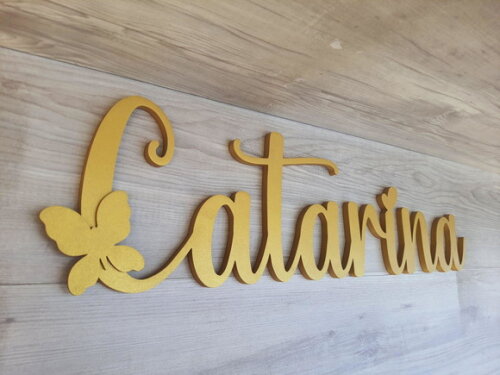 Nome Parede Personalizado em mdf Linha Pnc - Catarina 17 cm
