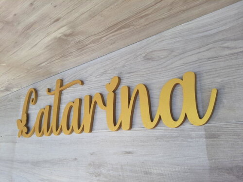 Nome Parede Personalizado em mdf Linha Pnc - Catarina 17 cm