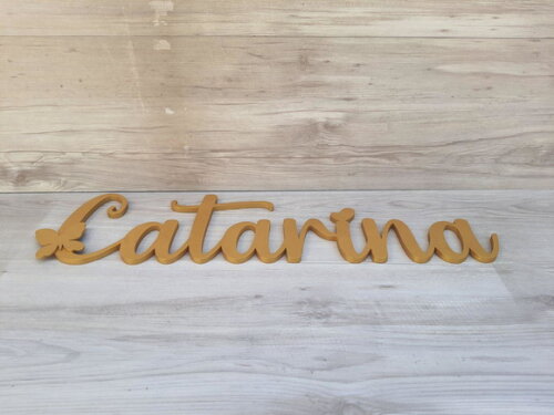 Nome Parede Personalizado em mdf Linha Pnc - Catarina 17 cm