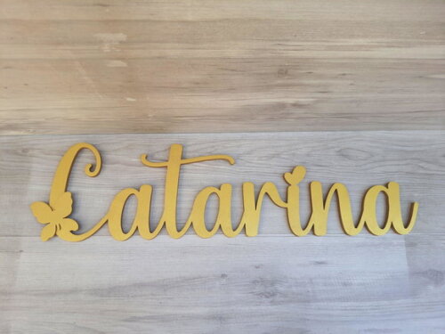 Nome Parede Personalizado em mdf Linha Pnc - Catarina 17 cm