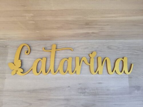 Nome Parede Personalizado em mdf Linha Pnc - Catarina 17 cm