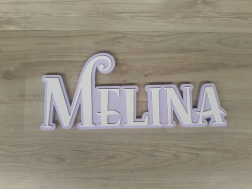 Nome Sobreposto de Parede Modelo Sereia - Melina - 15 cm