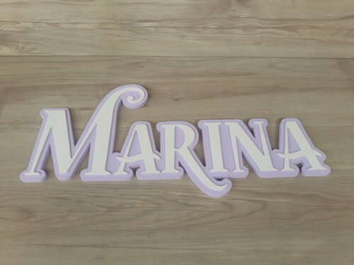 Nome Sobreposto de Parede Modelo Sereia - Marina - 18 cm