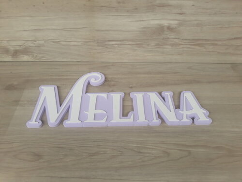 Nome Sobreposto de Parede Modelo Sereia - Melina - 15 cm