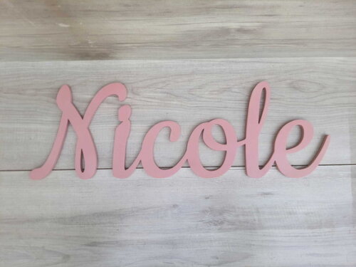 Nomes de Parede em mdf - Linha Ck - Nicole - 18 cm