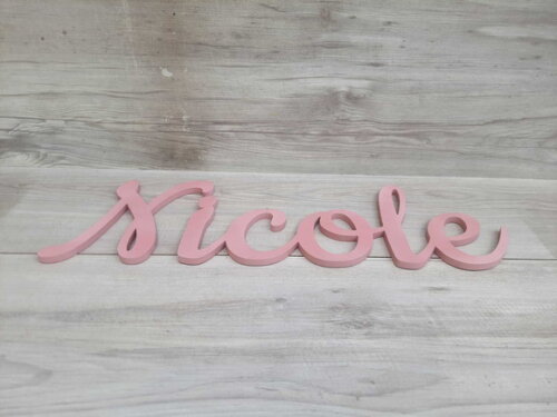 Nomes de Parede em mdf - Linha Ck - Nicole - 18 cm