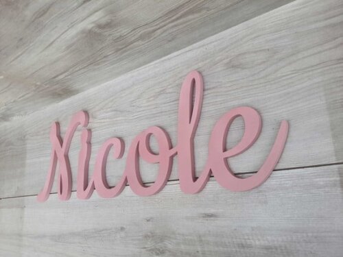 Nomes de Parede em mdf - Linha Ck - Nicole - 18 cm