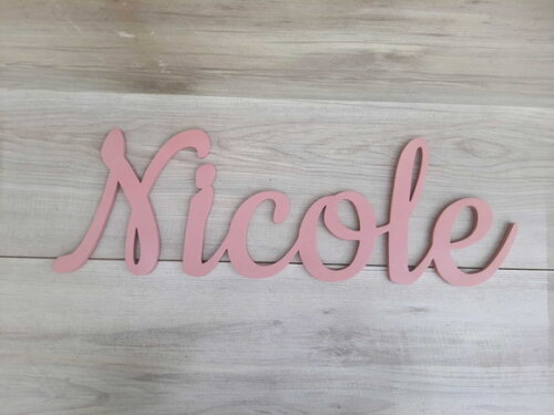 Nomes de Parede em mdf - Linha Ck - Nicole - 18 cm