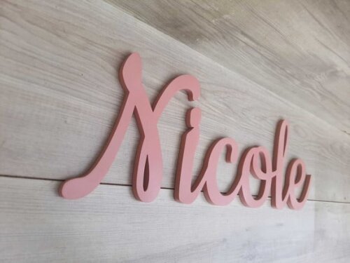 Nomes de Parede em mdf - Linha Ck - Nicole - 18 cm