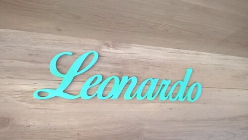 Nomes de Parede em MDF - Linha Clássicos BOP -Leonardo 13 cm