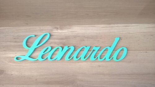 Nomes de Parede em MDF - Linha Clássicos BOP -Leonardo 13 cm