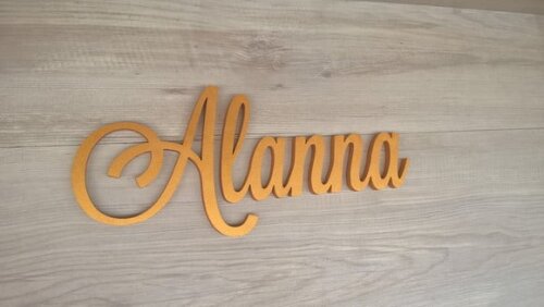 Nomes de Parede em mdf - Linha Ls - Alanna - 15 cm