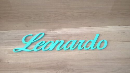 Nomes de Parede em MDF - Linha Clássicos BOP -Leonardo 13 cm