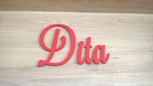 Nomes de Parede em MDF - Linha LS - Dita 20 cm