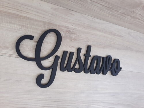 Nomes de Parede em MDF - Linha LS - Gustavo 16 cm