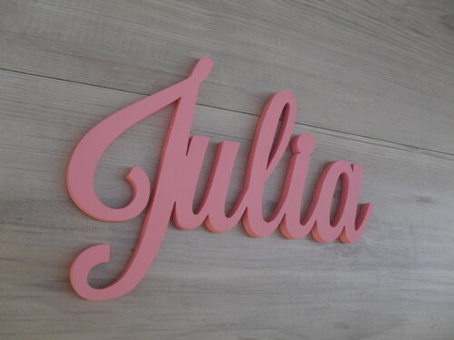 Nomes de Parede em mdf - Linha Ls - Julia 15 cm