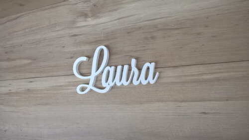 Nomes de Parede em mdf - Linha Ls - Laura 15 cm
