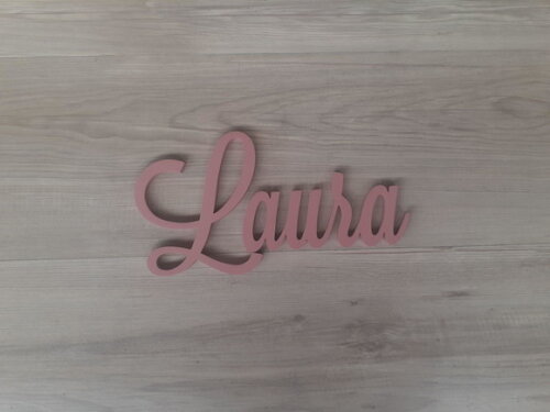Nomes de Parede em mdf - Linha Ls - Laura 15 cm