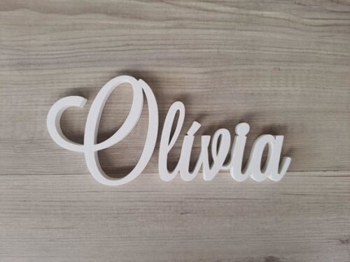 Nomes de Parede em mdf - Linha Ls - Olívia 15 cm