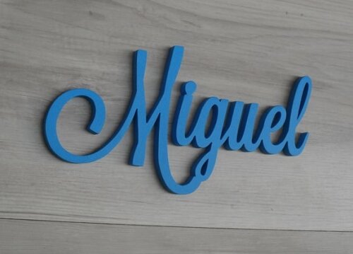 Nomes de Parede em MDF - Linha LS -Miguel 10 cm