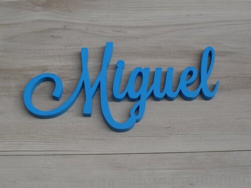 Nomes de Parede em MDF - Linha LS -Miguel 10 cm