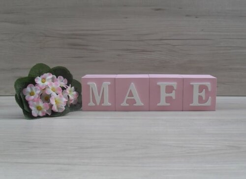 Nomes em Cubos - Mod. Clássico - 6 x 6 x 6 cm - 4 Letras