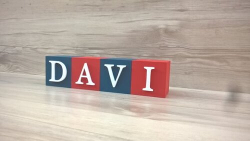 Nomes em Cubos - Mod. Clássico - 6 x 6 x 6 cm - 4 Letras