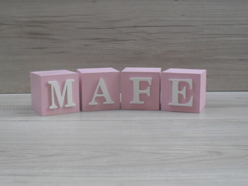 Nomes em Cubos - Mod. Clássico - 6 x 6 x 6 cm - 4 Letras
