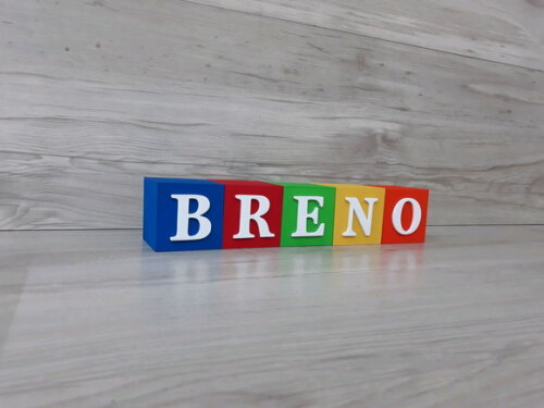 Nomes em Cubos - Mod. Clássico - 6 x 6 x 6 cm - 5 Letras