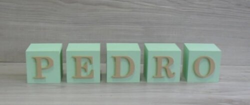 Nomes em Cubos - Mod. Clássico - 6 x 6 x 6 cm - 5 Letras