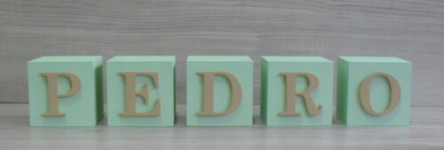 Nomes em Cubos - Mod. Clássico - 6 x 6 x 6 cm - 5 Letras
