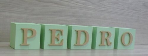 Nomes em Cubos - Mod. Clássico - 6 x 6 x 6 cm - 5 Letras