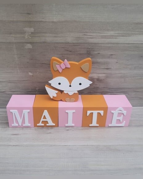 Nomes em Cubos - Mod. Clássico - 8 x 8 x 8 cm - 5 Letras