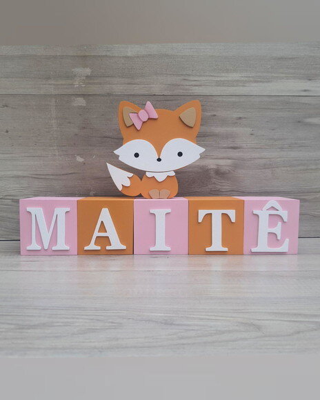 Nomes em Cubos - Mod. Clássico - 8 x 8 x 8 cm - 5 Letras