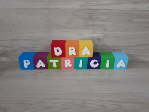 Nomes em Cubos - Mod. Infantil - 6 x 6 x 6 cm - 11 Letras