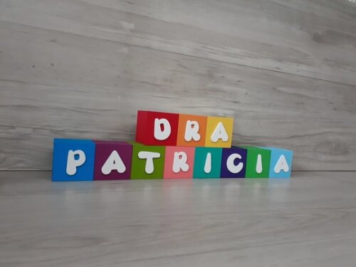 Nomes em Cubos - Mod. Infantil - 6 x 6 x 6 cm - 11 Letras